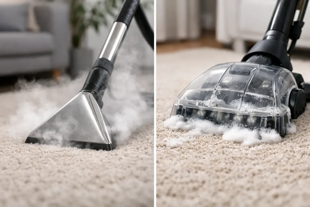 Steam Cleaning vs Shampooing for Carpets